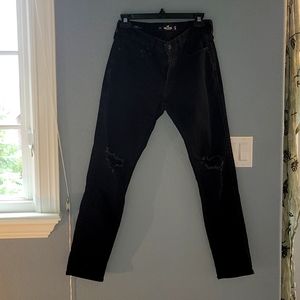 Jeans Hollister blk jeans, very black ripped men's 5 pocket skinny adv stretch…